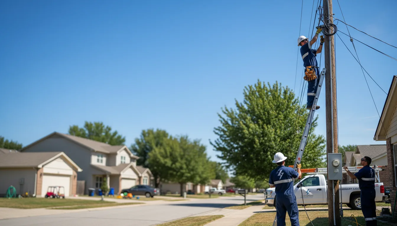 Residential electrician providing installation services in Bagwell, TX